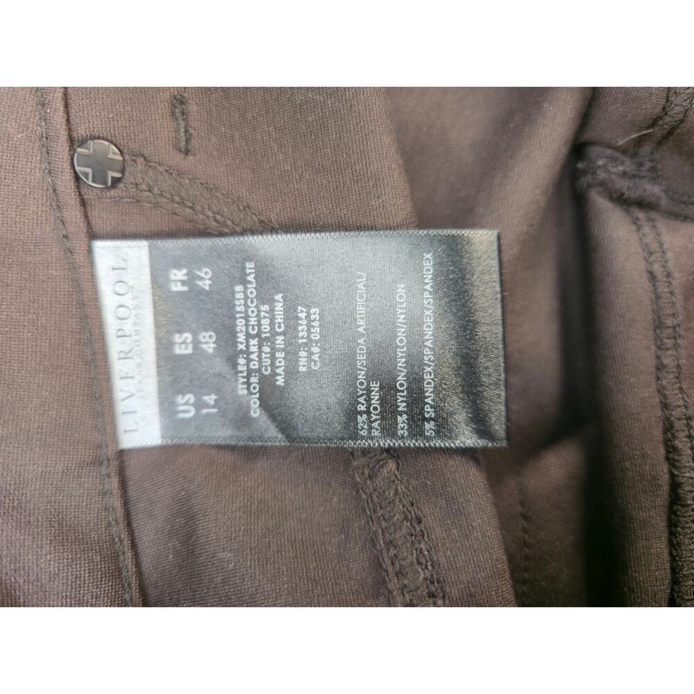 Liverpool Los Angeles Womens Size 14 Brown Skinny Ankle Pants Stretch Mid Rise - Picture 9 of 9